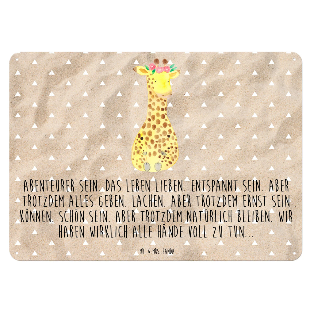 Blechschild Giraffe Blumenkranz Blechschild Für Frauen, Dekoschild Metall, Wandschild Metall, Blechschild Küche, Blechschild, Blechschild Groß, Türschild Metall, Blechschild Für Männer, Blechschild Zum Aufhängen, Blechschild Büro, Afrika, Wildtiere, Selbstliebe, Blumenkranz, Freundin, Giraffe, Abenteurer
