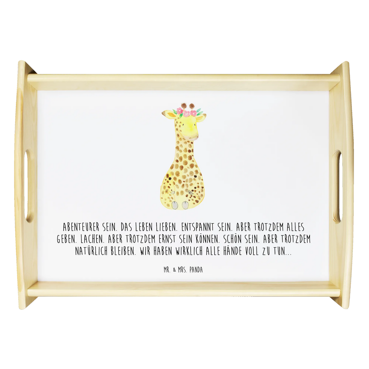 Serviertablett Giraffe Blumenkranz