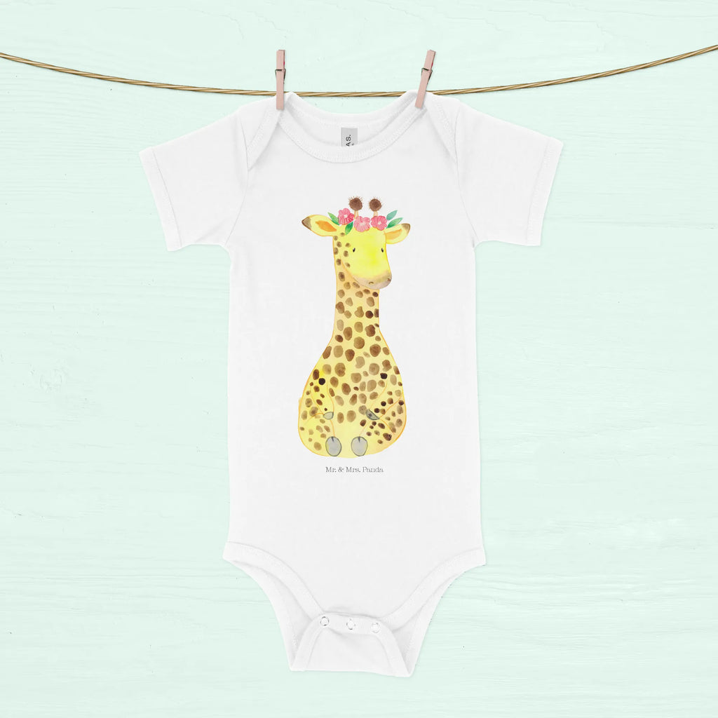 Organic Baby Body giraffe flower wreath strampelanzug, Babystrampler, Babybody, Einteiler, overall baby, baby overall, Baby Body, babykleidung body, babykleidung strampler, bio babybody, babyanzug, Strampler, Baby-Body, Wildtiere, Afrika, Selbstliebe, Abenteurer, Freundin, Blumenkranz, Giraffe