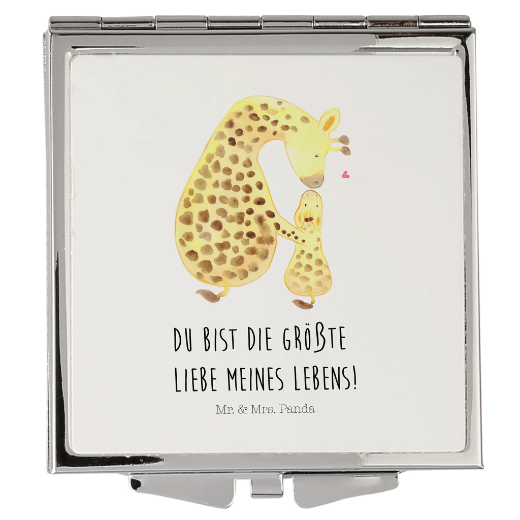 Kwadratowe lusterko do torebki żyrafa dziecko Afryka, dzikie zwierzęta