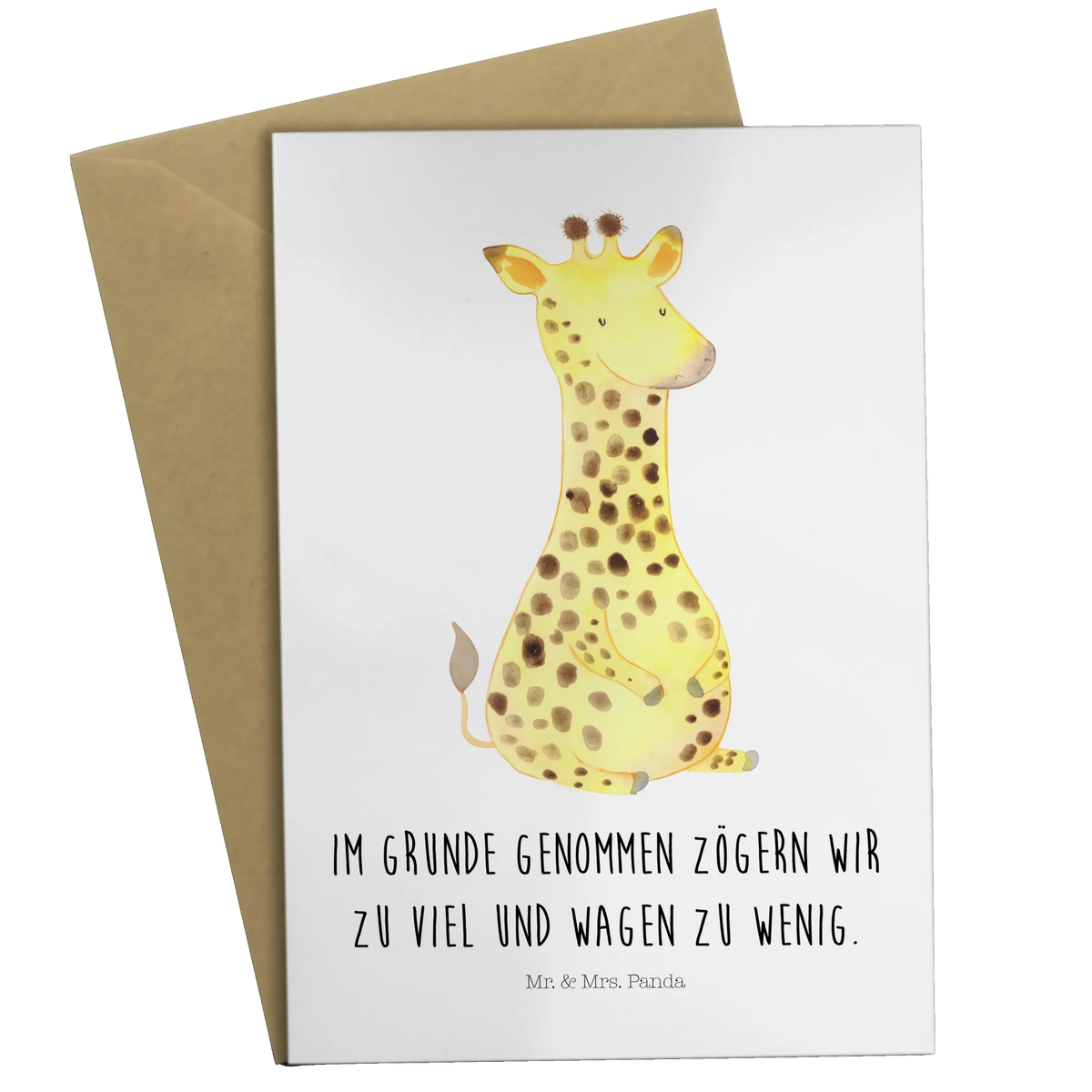 Grußkarte Giraffe Zufrieden