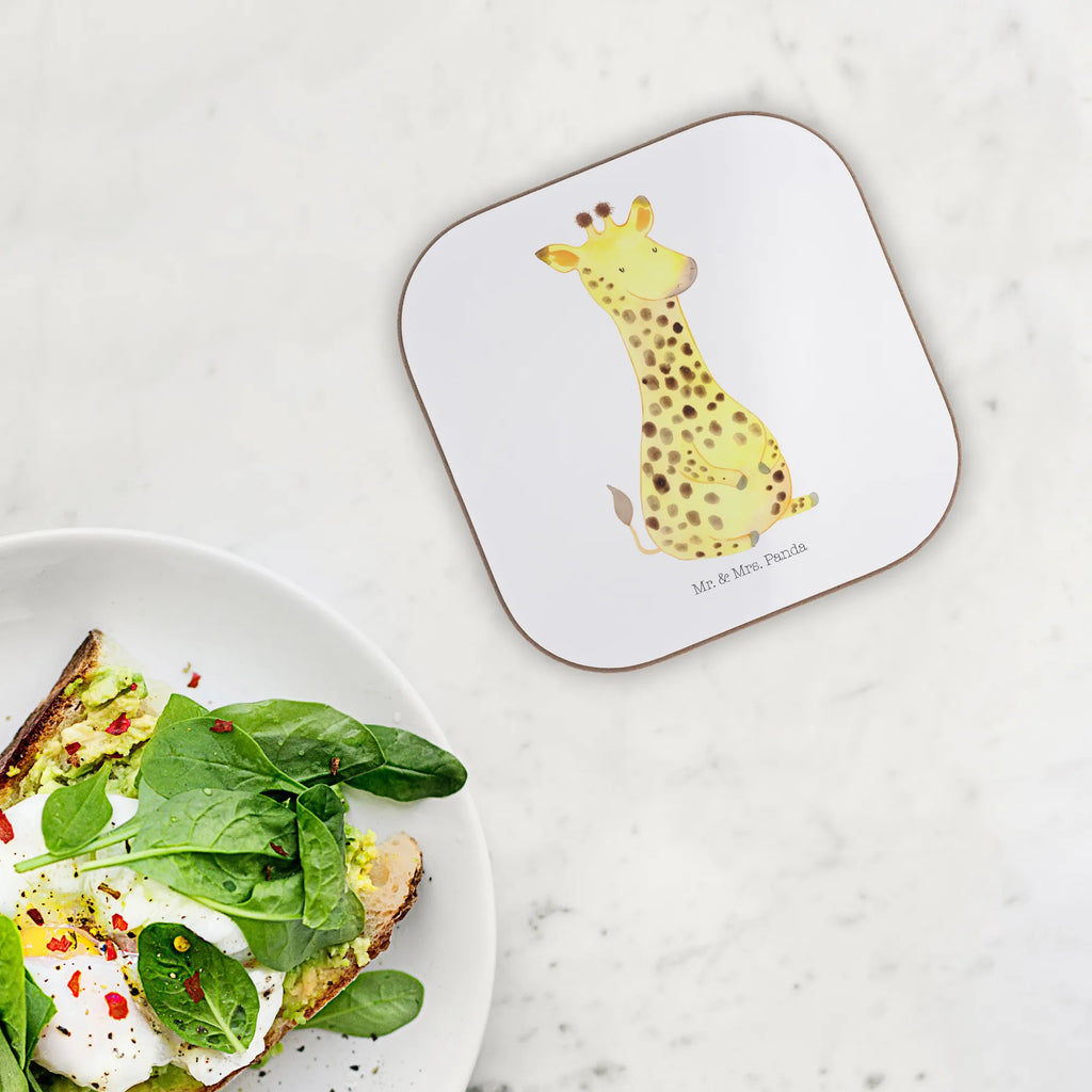 Square coaster giraffe Satisfied Coasters, presents, gifts, party, breakfast, glass coasters, gift, Africa, Adventure, Happiness, Giraffe