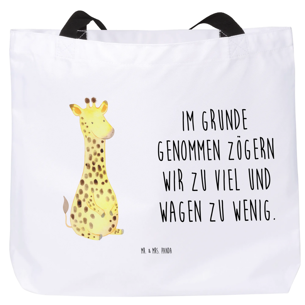 Shopper Giraffe Zufrieden Strandtasche, Einkaufstasche, Shopper, Freizeittasche, Schulbeutel, Einkaufsbeutel, Beutel, Alltagstasche, Tragebeutel, Tasche, Schultasche, Afrika, Wildtiere, Glück, Abenteuer, Giraffe, Zufrieden
