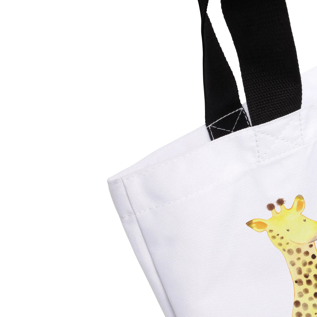 Shopper Giraffe Zufrieden Strandtasche, Einkaufstasche, Shopper, Freizeittasche, Schulbeutel, Einkaufsbeutel, Beutel, Alltagstasche, Tragebeutel, Tasche, Schultasche, Afrika, Wildtiere, Glück, Abenteuer, Giraffe, Zufrieden
