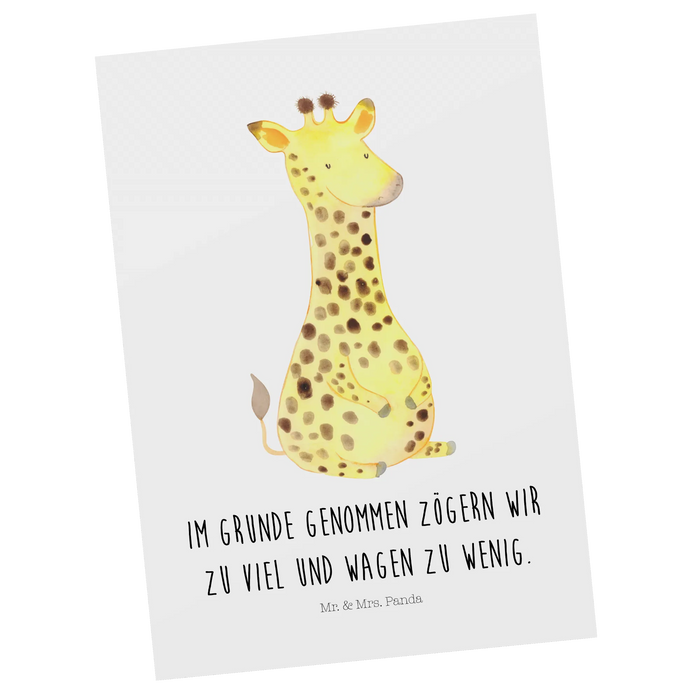 Postkarte Giraffe Zufrieden
