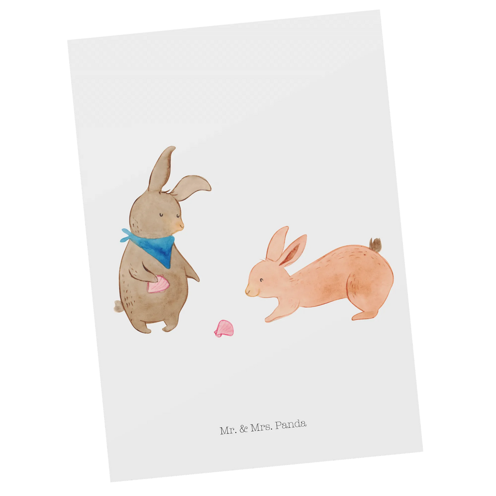 Postcard Bunnies with seashell bildkarte, Motivkarte, Postkarte, kunstkarte, Fotokarte, Ansichtskarten, einzelkarte, Kunstkarten, Ansichtskarte, spruchkarte, Grußkarte, Postkarten, Designkarte, Oma, Opa, Muttertag, Familie, Schwester, Bruder, Vatertag, Mama, Papa, Freundinnen, Hasen, Beste Freundin, Meer, Muscheln, Best Friends, BFF, Muscheln Sammeln, Freundin