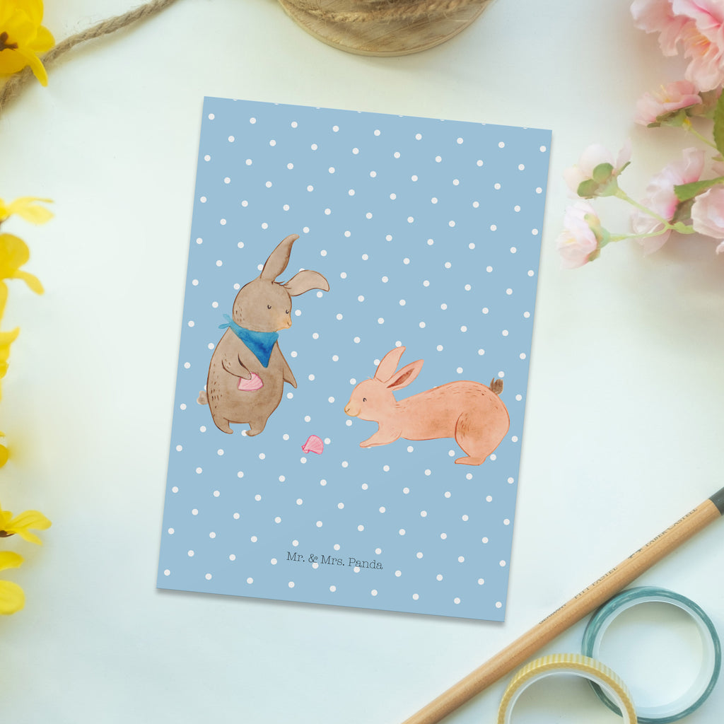 Postcard Bunnies with seashell bildkarte, Motivkarte, Postkarte, kunstkarte, Fotokarte, Ansichtskarten, einzelkarte, Kunstkarten, Ansichtskarte, spruchkarte, Grußkarte, Postkarten, Designkarte, Oma, Opa, Muttertag, Familie, Schwester, Bruder, Vatertag, Mama, Papa, Freundinnen, Hasen, Beste Freundin, Meer, Muscheln, Best Friends, BFF, Muscheln Sammeln, Freundin
