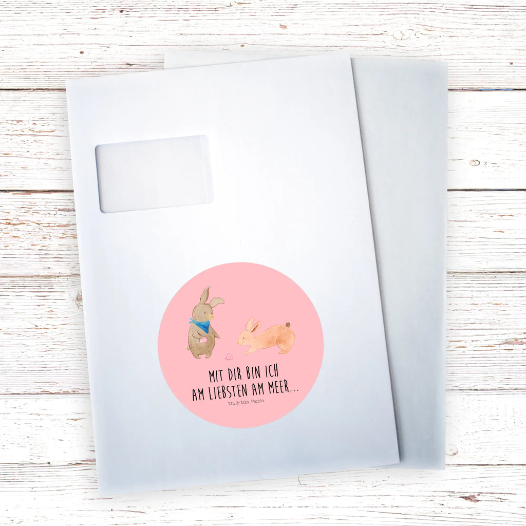 Rund Aufkleber Hasen Muschel Sticker, Etikett, Aufkleber, Muttertag, Vatertag, Mama, Papa, Oma, Opa, Familie, Schwester, Bruder, Hasen, Freundin, Best Friends, Freundinnen, Beste Freundin, Muscheln Sammeln, Meer, Muscheln, BFF