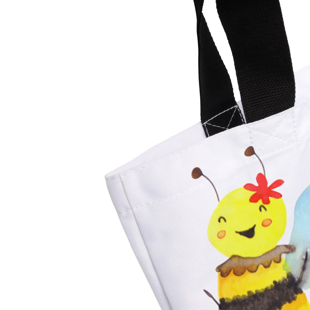 Shopper Biene Happy Alltagstasche, Shopper, Beutel, Einkaufsbeutel, Tragebeutel, Schulbeutel, Einkaufstasche, Tasche, Freizeittasche, Strandtasche, Schultasche, Biene, Wespe, Hummel