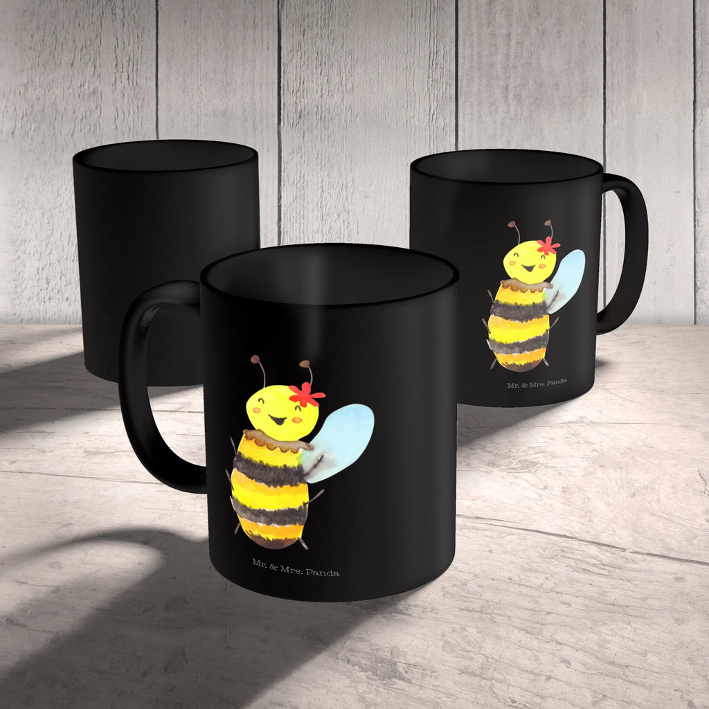 Tasse Biene Happy Porzellantasse, Bürotasse, Tasse, Kaffeetasse, Tasse mit Motiven, Tasse mit Zitaten, Keramiktasse, Geschenktasse, Teetasse, Biene, Wespe, Hummel