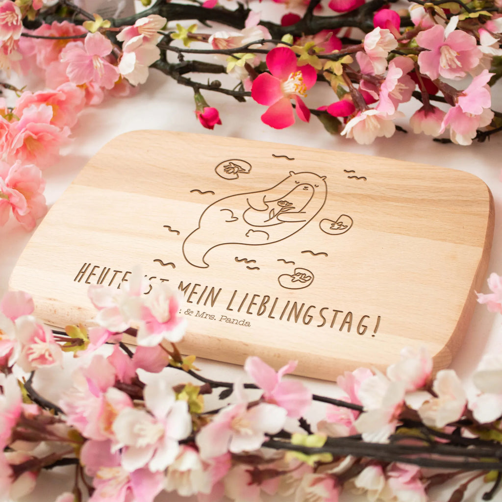 Küchenbrett Otter Seerose Schneidebrett Holz, Frühstücksbrettchen, Holzbrett, Frühstücksbrett, Schneidebrett, Küchenbrett, Otter, Fischotter, Seeotter, Otter Seeotter See Otter