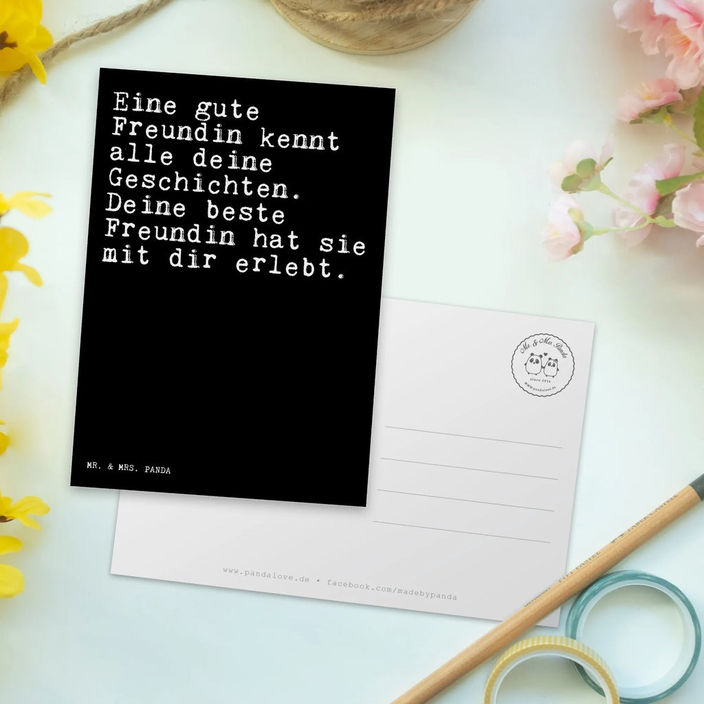 Pocztówka Eine gute Freundin kennt... Ansichtskarten, Postkarte, kunstkarte, spruchkarte, Ansichtskarte, Designkarte, Fotokarte, einzelkarte, Postkarten, Grußkarte, Motivkarte, Kunstkarten, bildkarte, Sprüche, Lustige Sprüche, Weisheiten, Zitate, Spruch, Spruch Geschenke, Spruch Sprüche Weisheiten Zitate Lustig Weisheit Worte