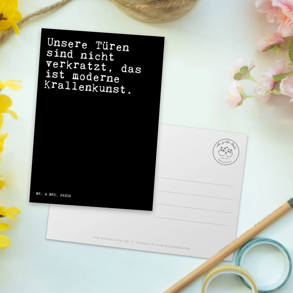 Postcard Unsere Türen sind nicht... Postcard, gift card, letter, invitation, card, postcards, gift, paper, invitation card, saying, sayings, funny, wisdom, quotes, Glizzer Spell Proverbs Wisdom Quotes Funny Wisdom Words