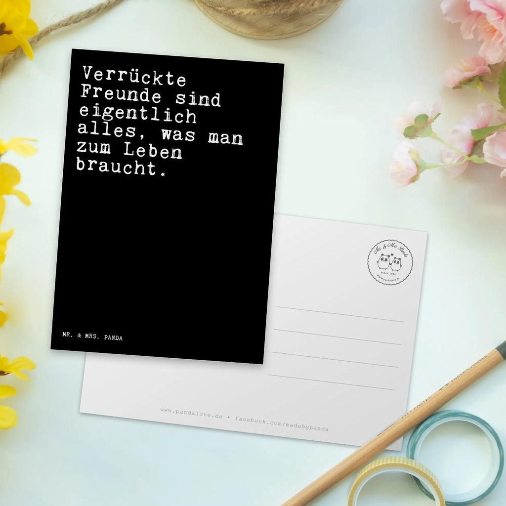 Postcard Verrückte Freunde sind eigentlich... gift card, card, gift, paper, letter, invitation card, Postcard, postcards, invitation, saying, sayings, funny, wisdom, quotes, Sayings Proverbs Wisdom Quotes Funny Wisdom Words