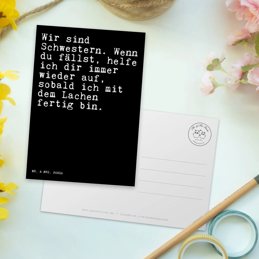 Pocztówka Wir sind Schwestern. Wenn... Postkarte, Karte, Geschenkkarte, Grußkarte, Einladung, Ansichtskarte, Geburtstagskarte, Einladungskarte, Dankeskarte, Ansichtskarten, Einladung Geburtstag, Einladungskarten Geburtstag, Spruch, Sprüche, lustige Sprüche, Weisheiten, Zitate, Spruch Geschenke, Spruch Sprüche Weisheiten Zitate Lustig Weisheit Worte