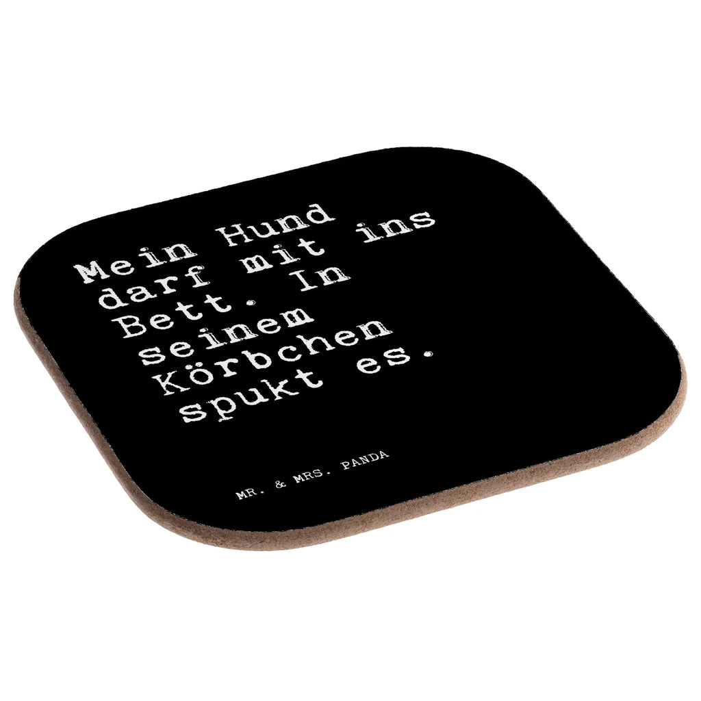 Square coaster Mein Hund darf mit... breakfast, glass coasters, gifts, Coasters, party, gift, presents, saying, sayings, funny, wisdom, quotes, Sayings Proverbs Wisdom Quotes Funny Wisdom Words