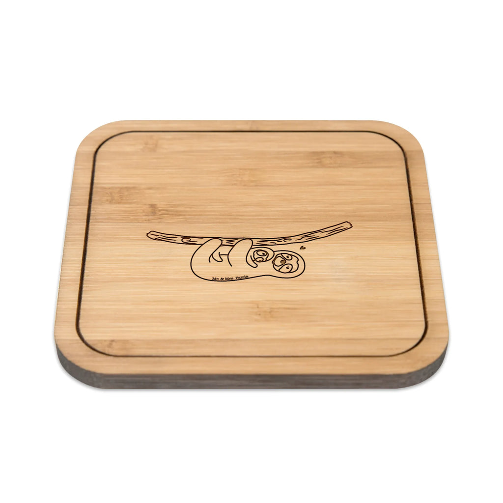 Square coaster sloth child breakfast, square, coasters, glass coasters, giveaways, glasses, glass, party, set, presents, gift, gifts, wood, Sloth, sloth, trend animal, birth, child, mother, mom, baby, love