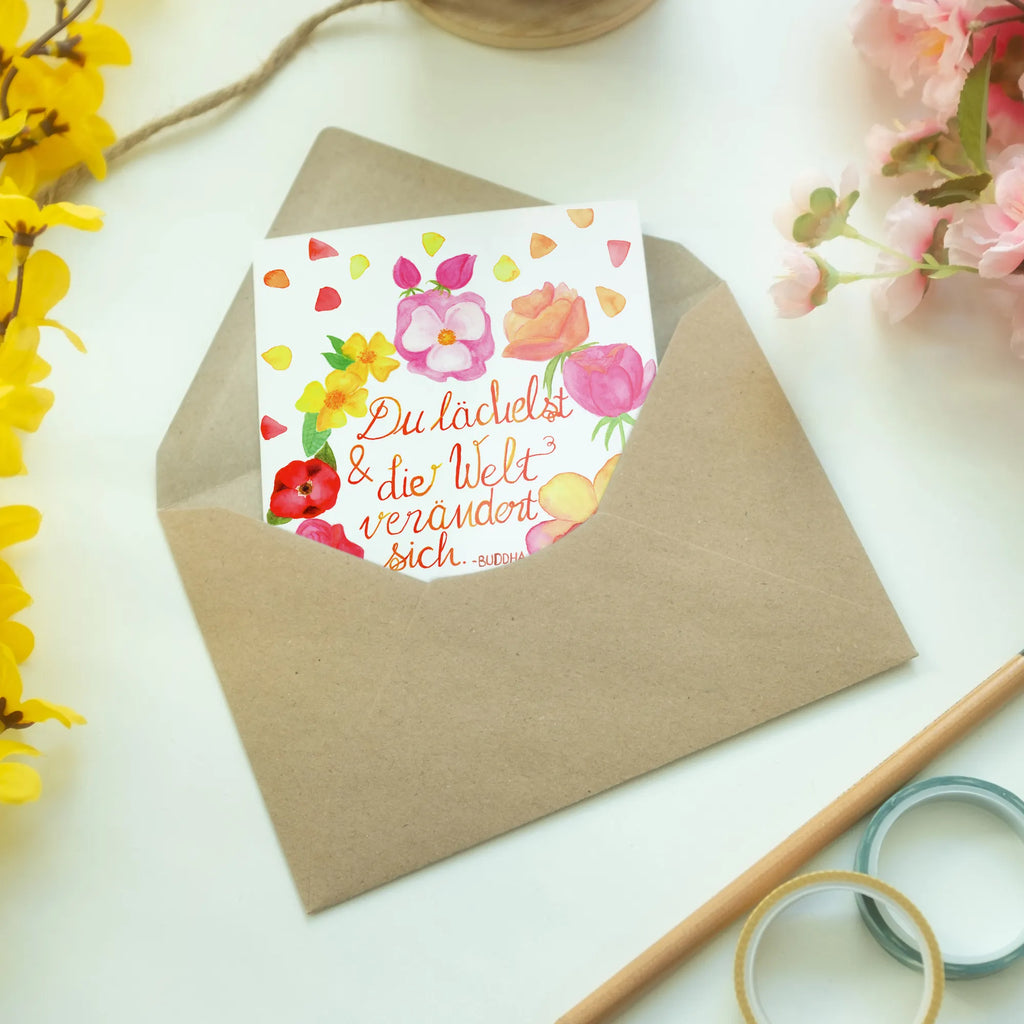 Greetings card You smile folding card, wedding card, birthday card, greeting card, invitation card, Nature, joy of life, love, be happy, gift girlfriend, laughter saying, saying positive, world changes, quote beautiful, quote Buddha, smile