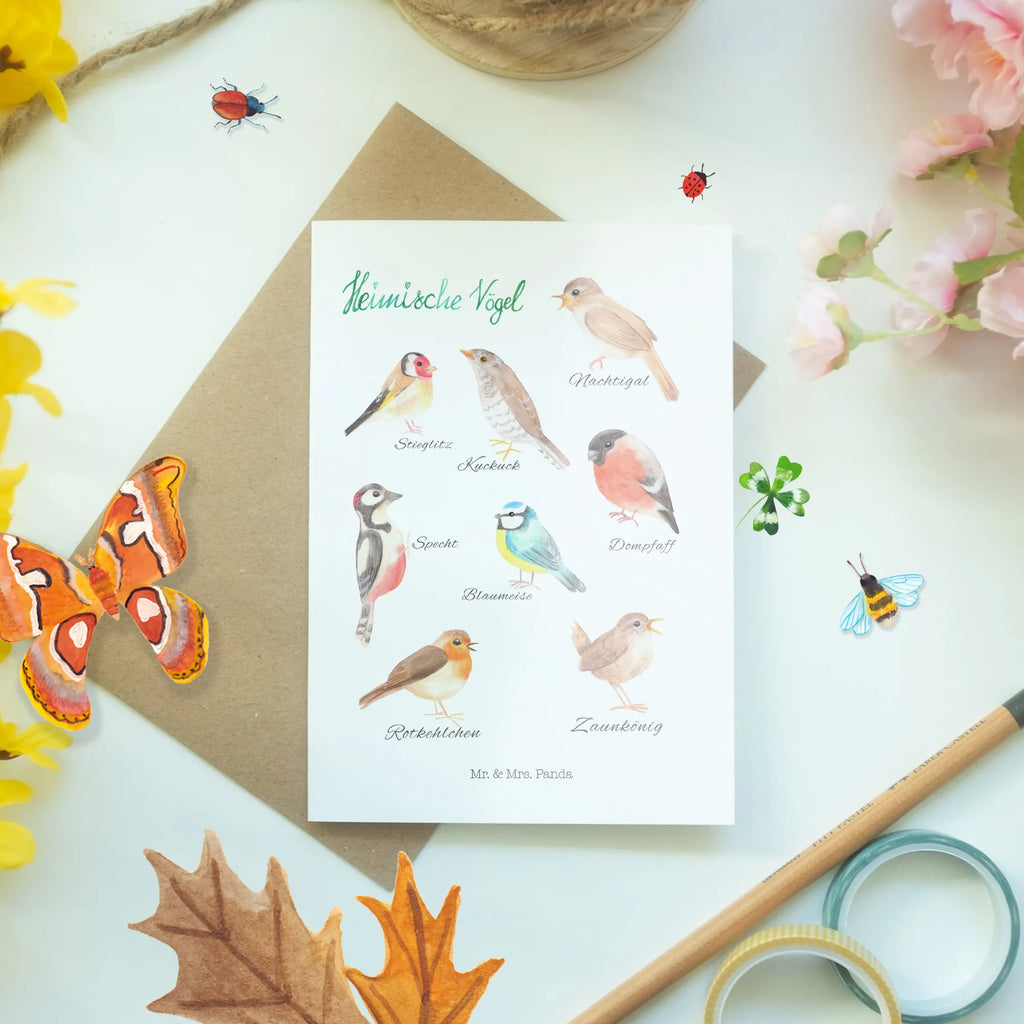 Greetings card Native birds greeting card, folding card, birthday card, wedding card, invitation card, Nature, joy of life, love, Native birds, Birds
