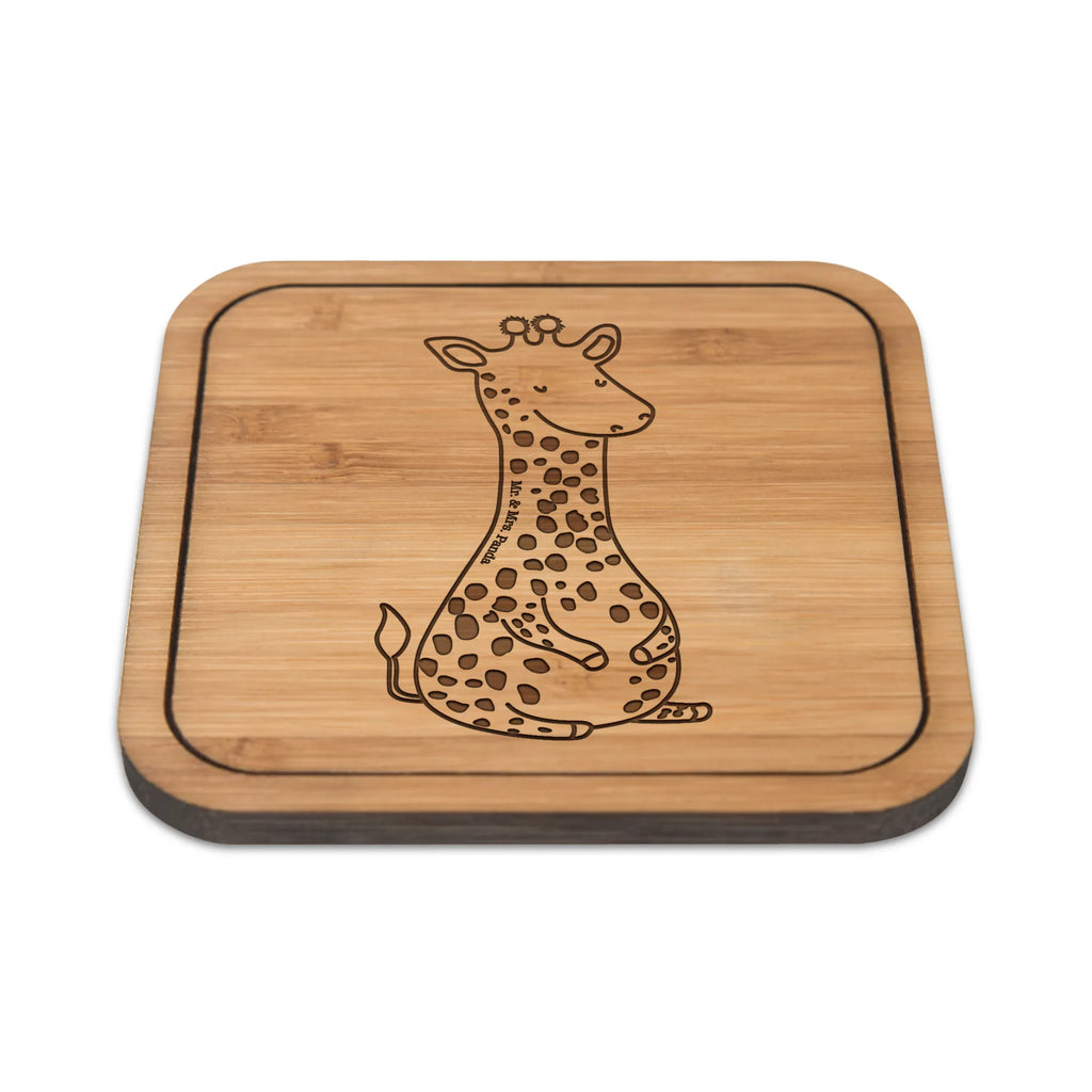 Square coaster giraffe Satisfied glasses, gift, wood, square, set, glass coasters, party, breakfast, coasters, giveaways, presents, glass, gifts, Africa, Happiness, Giraffe, Adventure