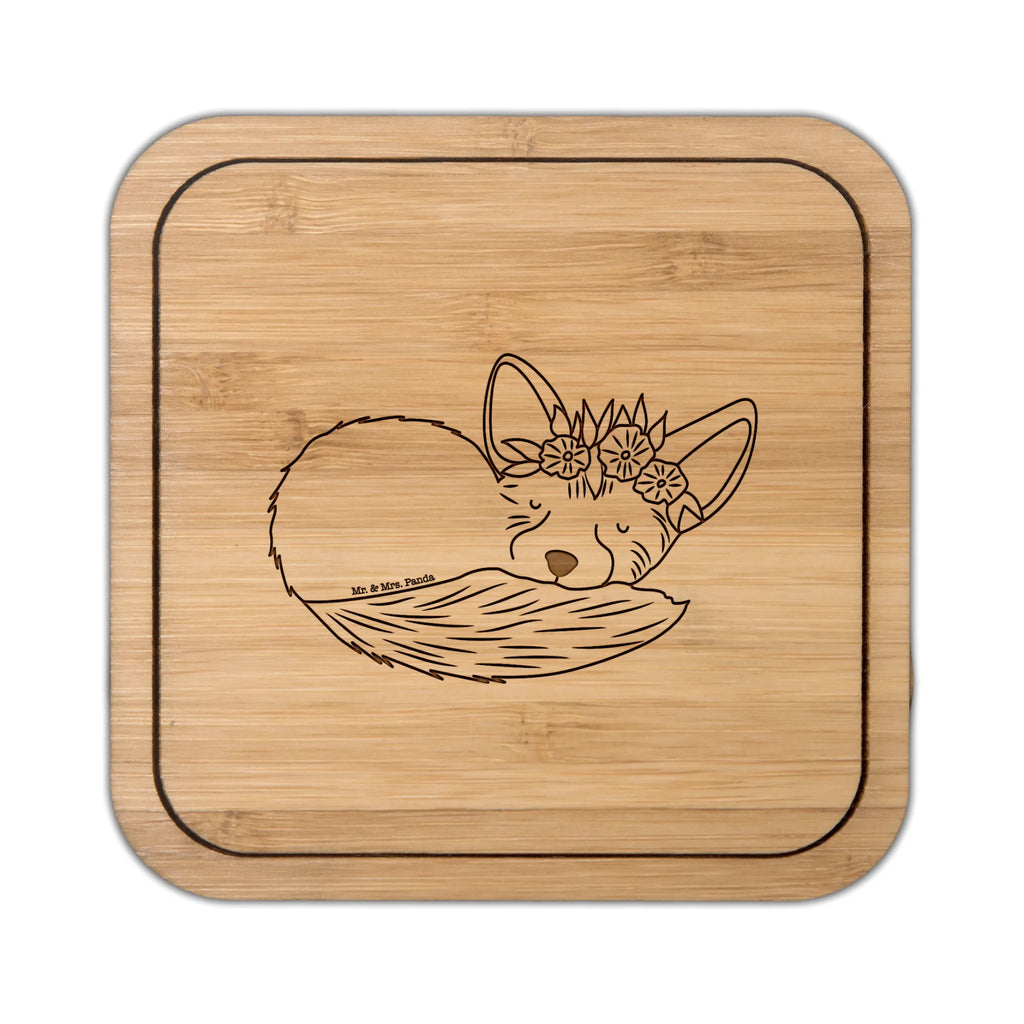 Square coaster desert fox Flower giveaways, glass coasters, square, glasses, set, breakfast, presents, coasters, party, gifts, wood, glass, gift, Africa, wreath of flowers, happy, desert fox, desert, flowers