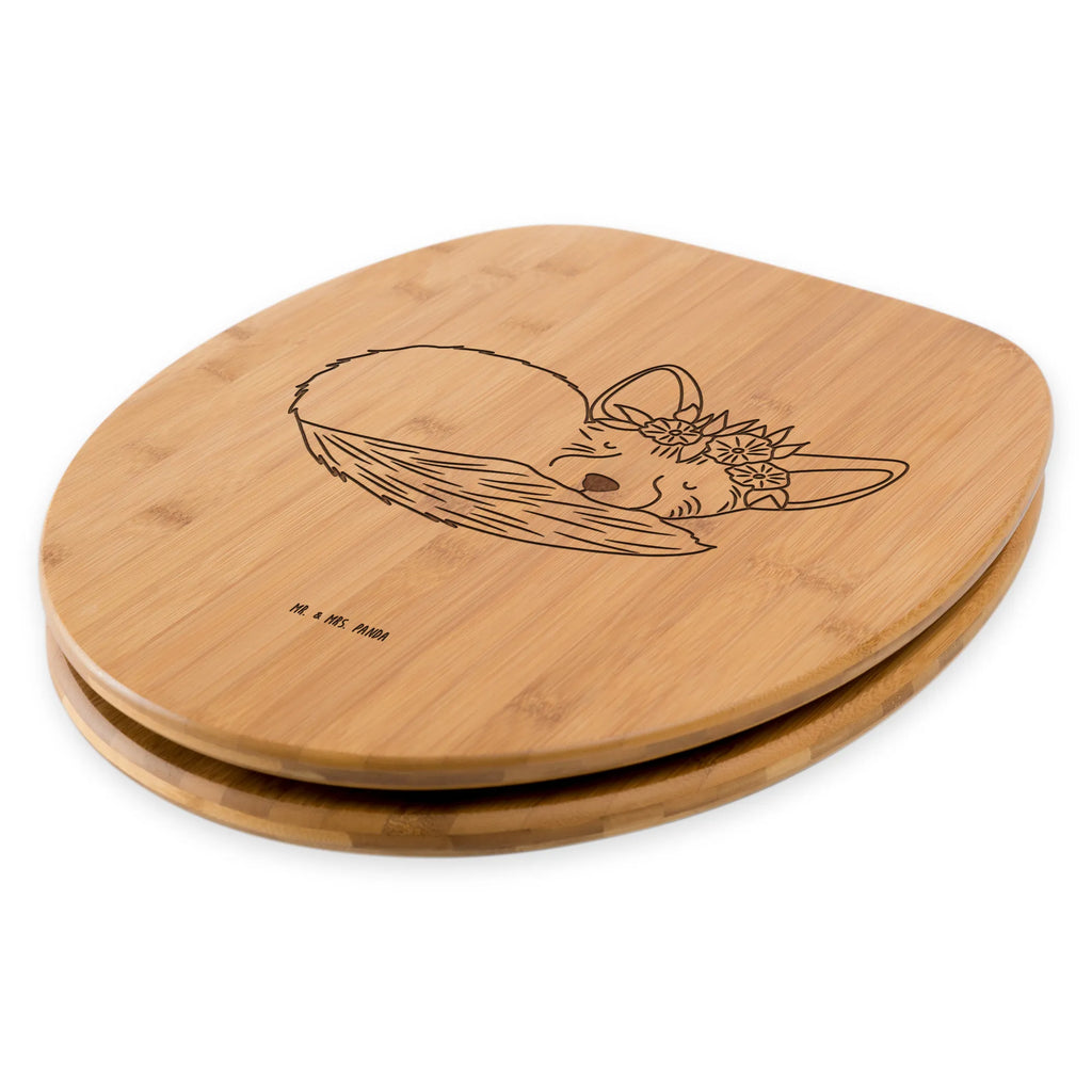 Deska sedesowa lis pustynny kwiaty Afryka, dzikie zwierzęta