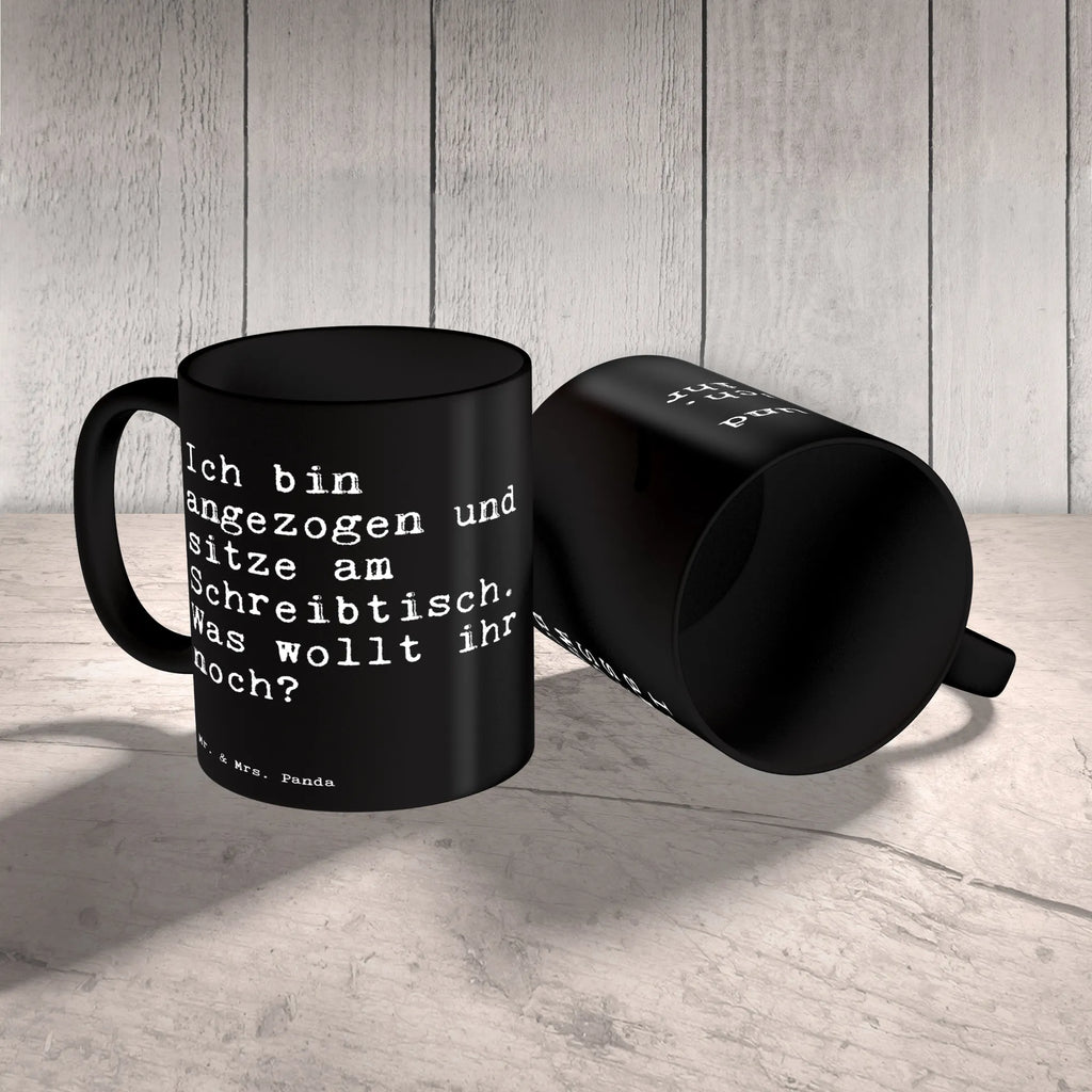 Mug Ich bin angezogen und... Tasse mit Zitaten, Keramiktasse, Tasse mit Motiven, Geschenktasse, Tasse, Teetasse, Porzellantasse, Bürotasse, Kaffeetasse, Spruch, Sprüche, lustige Sprüche, Weisheiten, Zitate, Spruch Geschenke, Spruch Sprüche Weisheiten Zitate Lustig Weisheit Worte