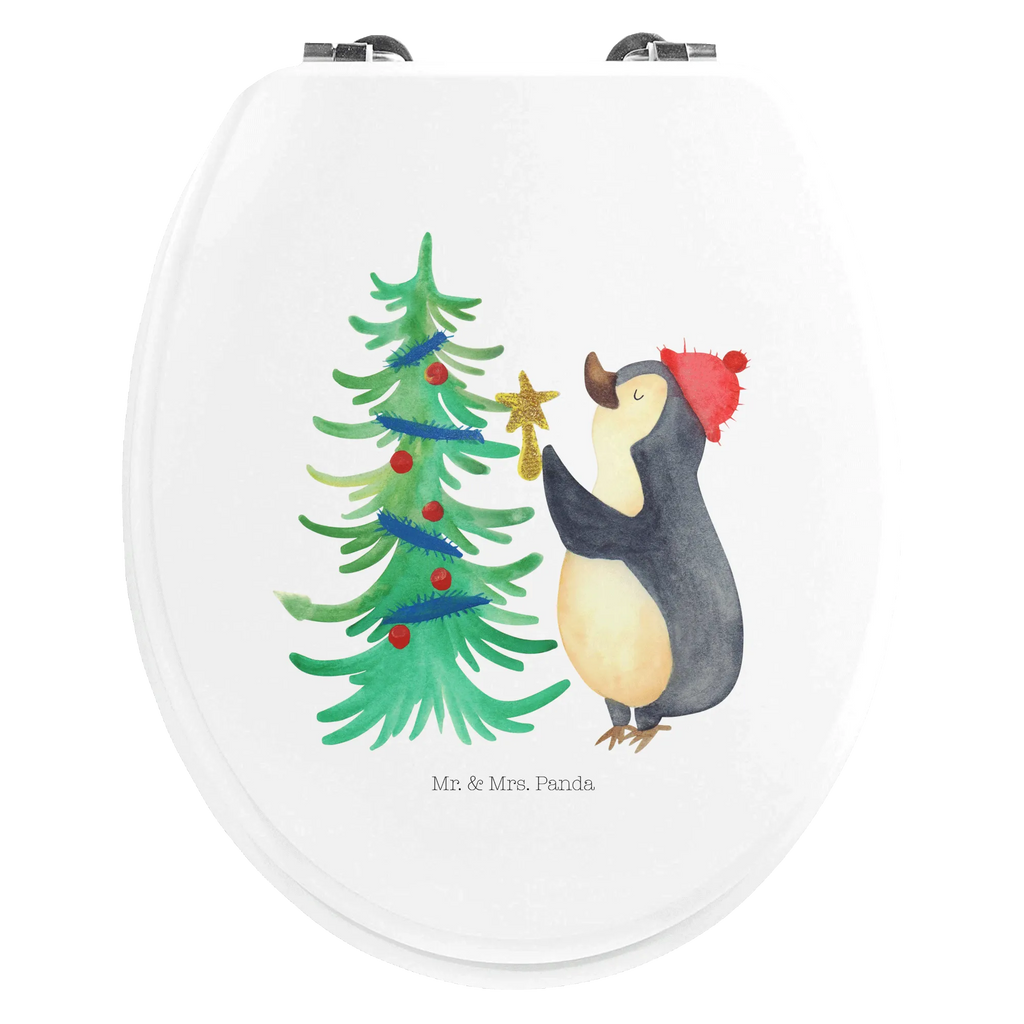 Motiv WC Sitz Pinguin Weihnachtsbaum Toilette, WC-Sitz, Toilettendeckel, Klodeckel, Klobrille, Winter, Weihnachten, Weihnachtsdeko, Nikolaus, Advent, Heiligabend, Wintermotiv, Pinguin