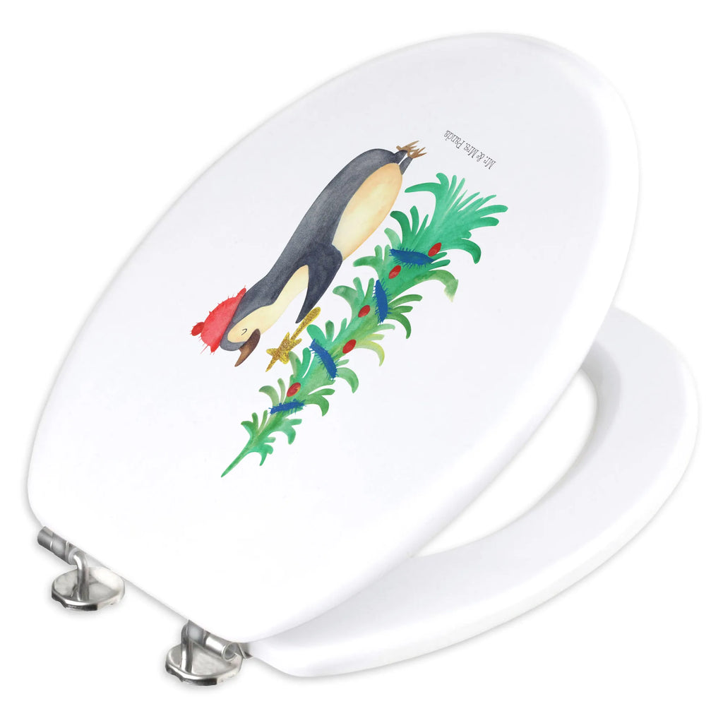 Motiv WC Sitz Pinguin Weihnachtsbaum Toilette, WC-Sitz, Toilettendeckel, Klodeckel, Klobrille, Winter, Weihnachten, Weihnachtsdeko, Nikolaus, Advent, Heiligabend, Wintermotiv, Pinguin