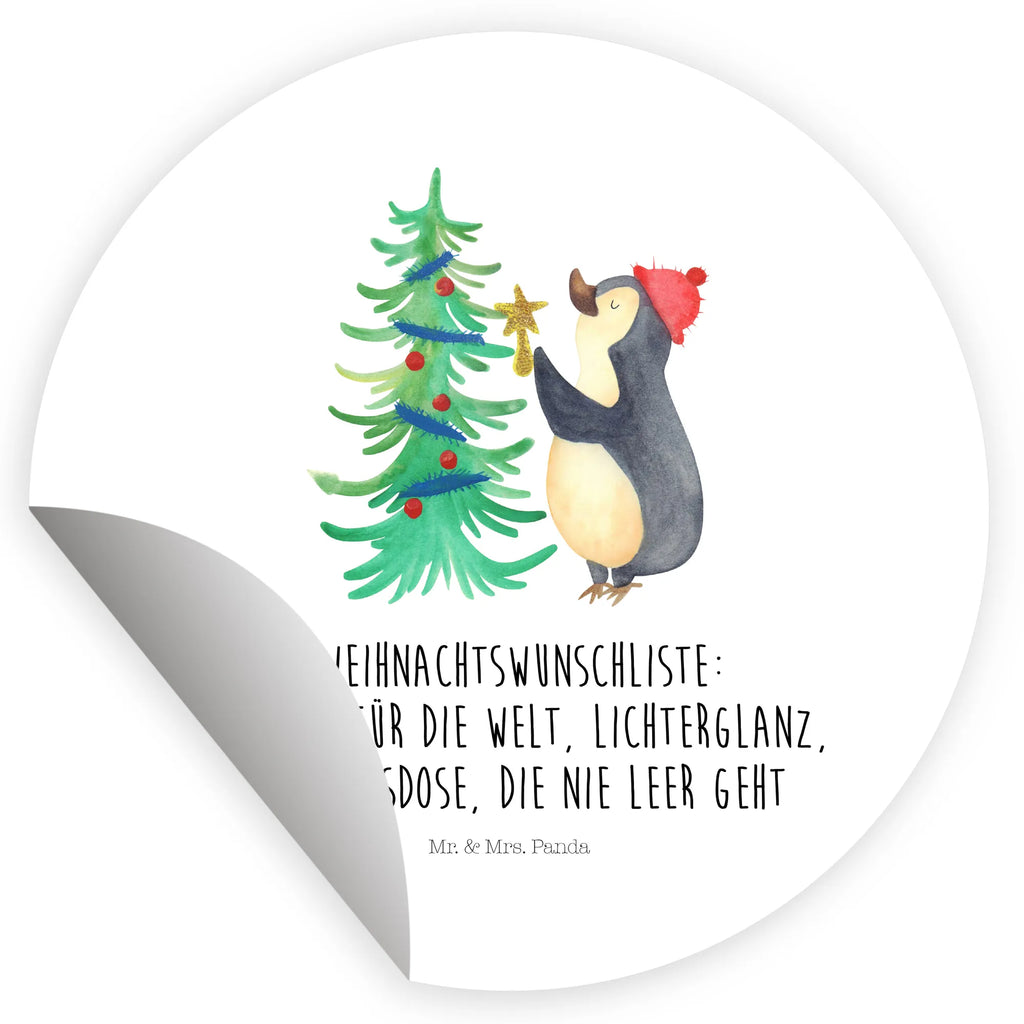 Rund Aufkleber Pinguin Weihnachtsbaum Aufkleber, Kinder, Etikett, Sticker, rund, Winter, Weihnachten, Weihnachtsdeko, Nikolaus, Advent, Heiligabend, Wintermotiv, Pinguin