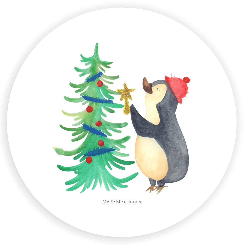 Rund Aufkleber Pinguin Weihnachtsbaum Aufkleber, Kinder, Etikett, Sticker, rund, Winter, Weihnachten, Weihnachtsdeko, Nikolaus, Advent, Heiligabend, Wintermotiv, Pinguin