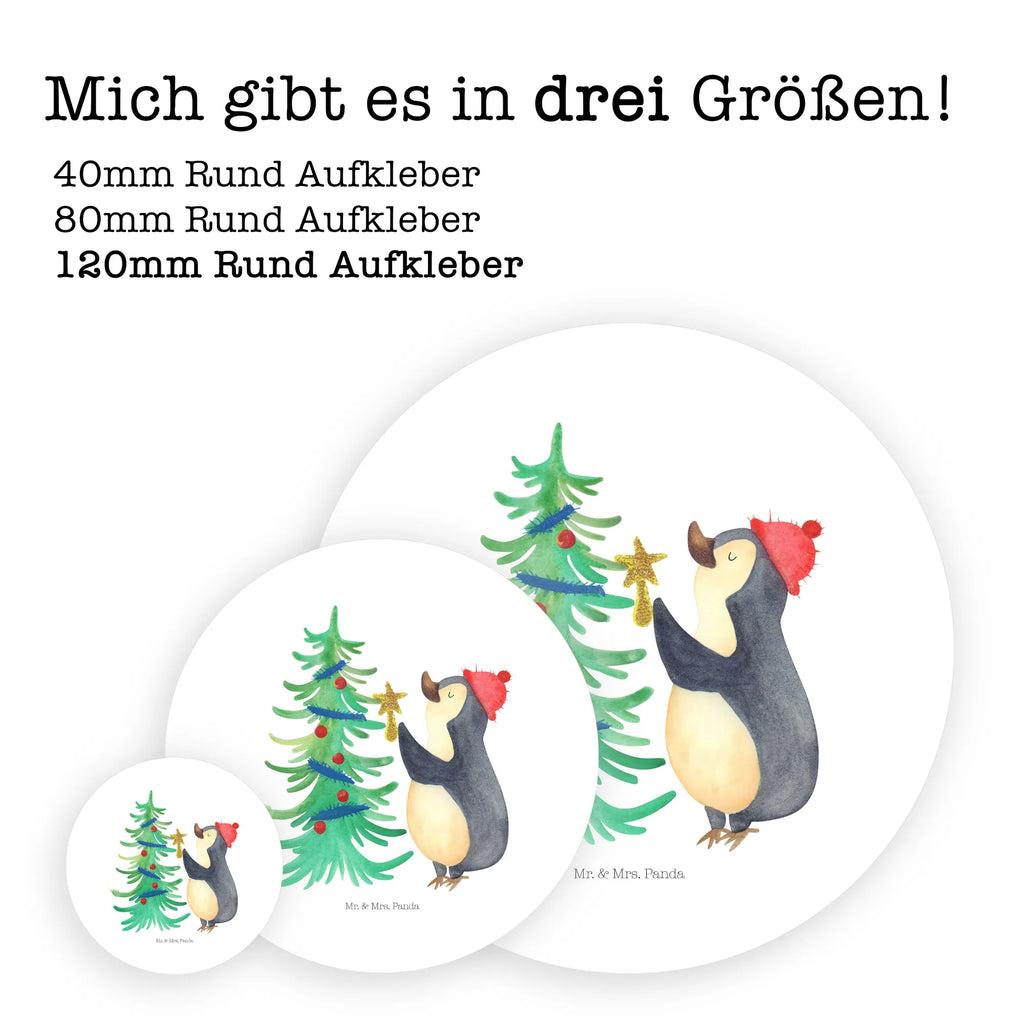Rund Aufkleber Pinguin Weihnachtsbaum Aufkleber, Kinder, Etikett, Sticker, rund, Winter, Weihnachten, Weihnachtsdeko, Nikolaus, Advent, Heiligabend, Wintermotiv, Pinguin