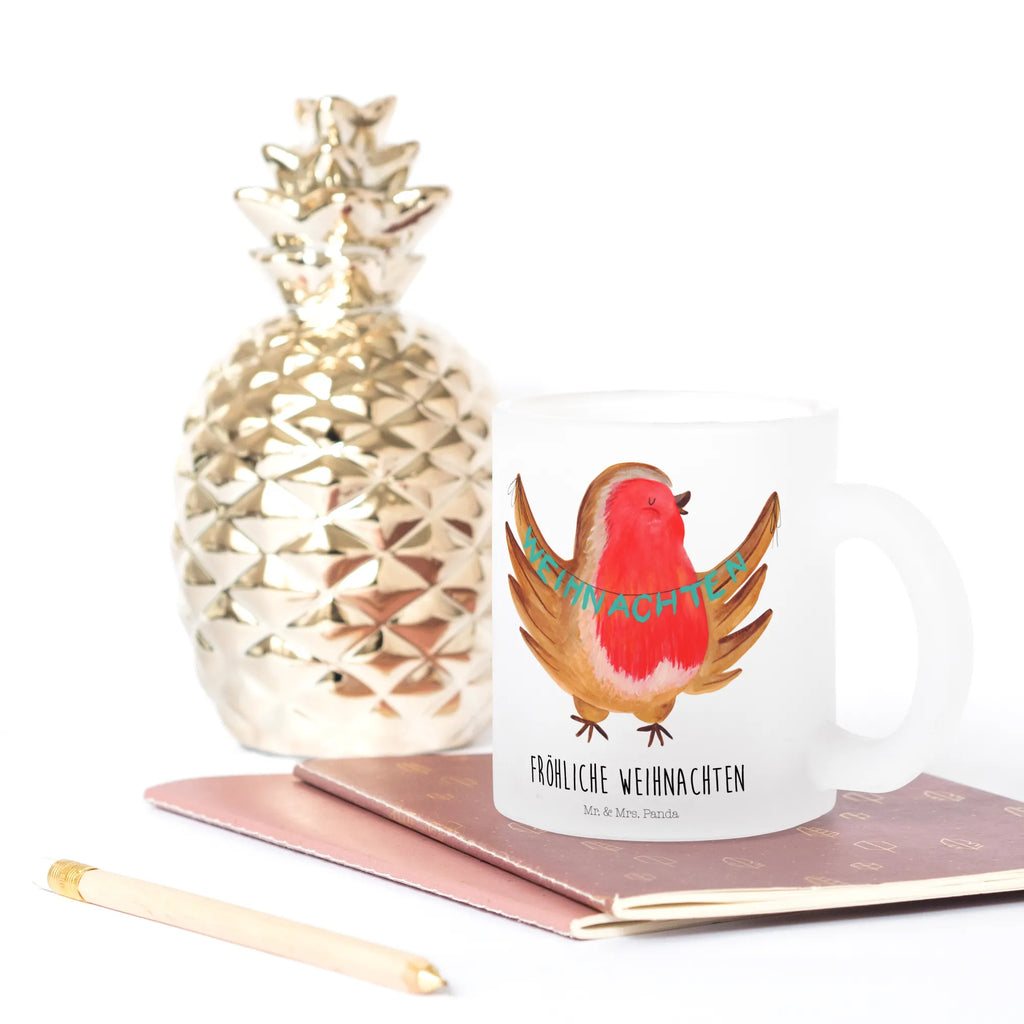 Glass tea cup robin Christmas mug, Tea cup, tea, tea glass, glass, Winter, Christmas, Christmas time, snow, Christmas greeting, xmas, bird, Christmas Eve, Merry Christmas, Christmas motif, winter