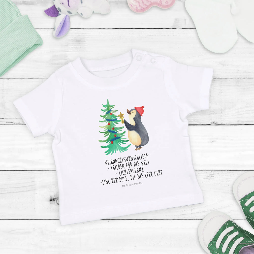 Organic Baby Shirt penguin Christmas tree Winter, Christmas, Christmas time, snow, Penguin