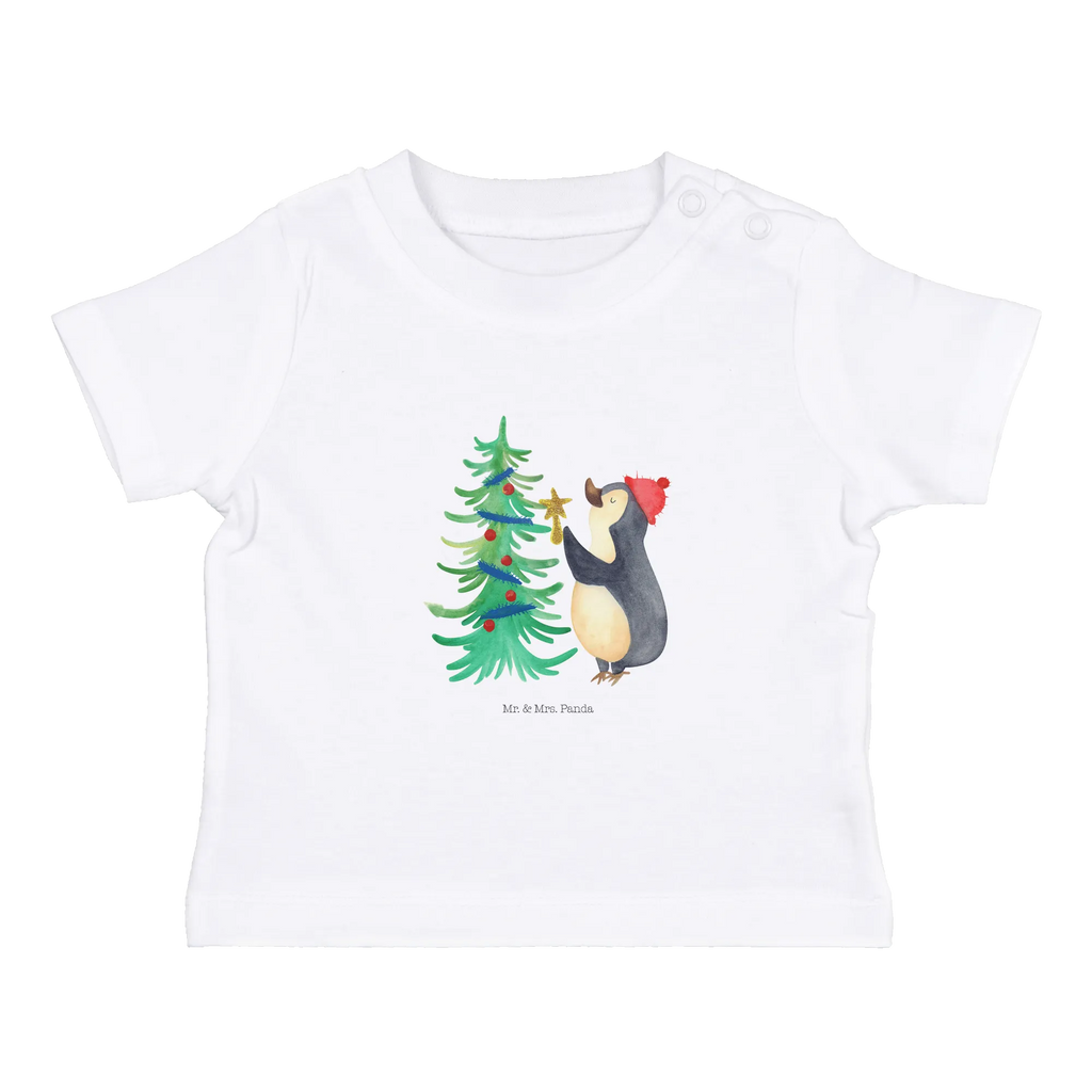 Organic Baby Shirt penguin Christmas tree Winter, Christmas, Christmas time, snow, Penguin