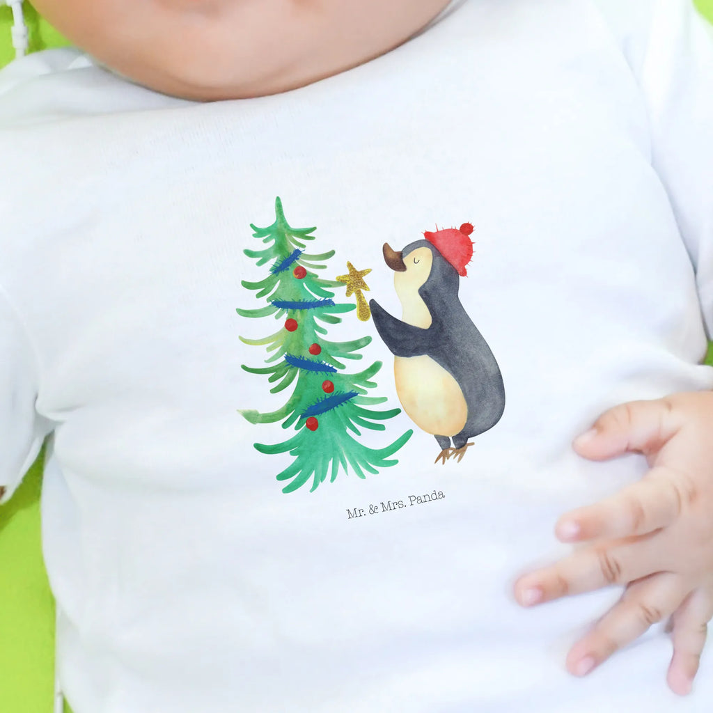 Organic Baby Shirt penguin Christmas tree Winter, Christmas, Christmas time, snow, Penguin
