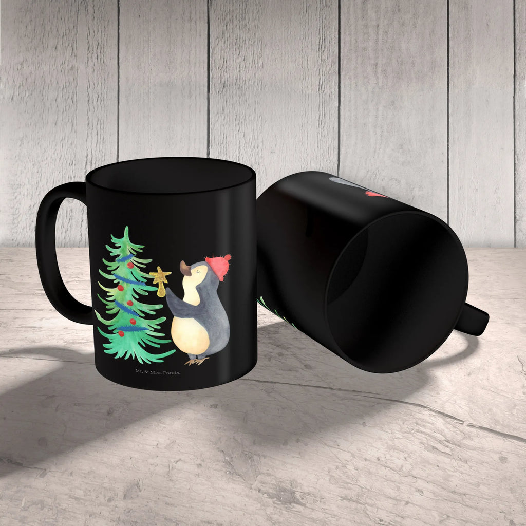 Tasse Pinguin Weihnachtsbaum Kaffeetasse, Geschenktasse, Bürotasse, Tasse, Teetasse, Tasse mit Motiven, Porzellantasse, Tasse mit Zitaten, Keramiktasse, Winter, Weihnachten, Weihnachtsdeko, Nikolaus, Advent, Heiligabend, Wintermotiv, Pinguin