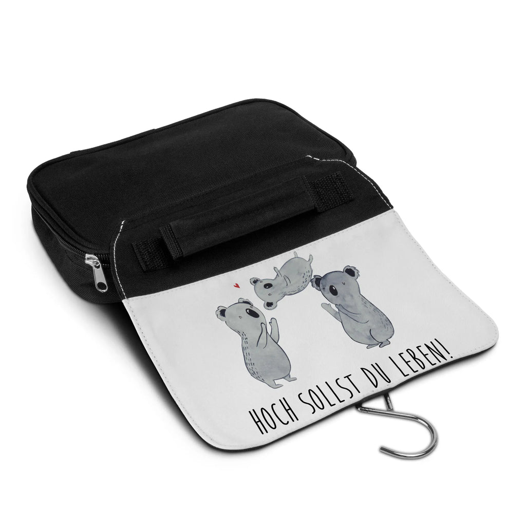 Kulturbeutel Koala Feiern Sich Kulturbeutel, Zum Aufhängen, Waschtasche, Kosmetiktasche, Damen, Herren, Aufbewahrungstasche, Schminktasche, Kosmetikbeutel, Organizer, Kulturtasche, Schminkutensil, Geburtstag, Geburtstagsgeschenk, Geschenk, Koala, Familie, Kind, Eltern, Herz, Liebe