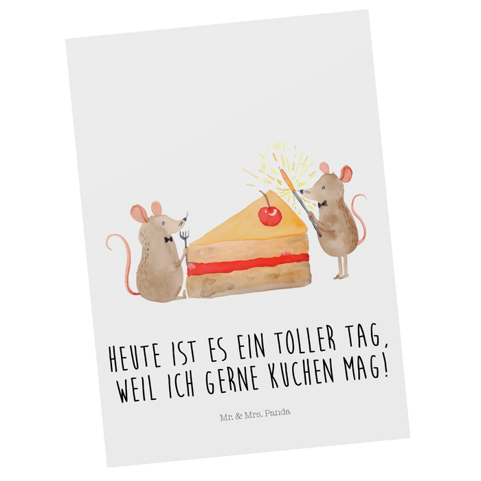Postkarte Mäuse Kuchen