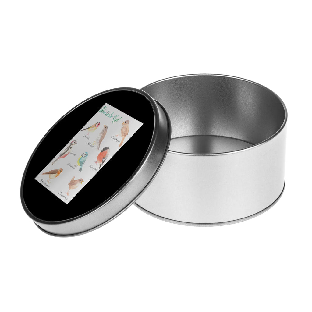 okrągła puszka z blachy Rodzime ptaki Dekoracje kwiatowe, dekoracje wiosenne, dekoracje letnie, dekoracja, pozytywna wiadomość, miłośnik natury, na zewnątrz, natura, przygoda