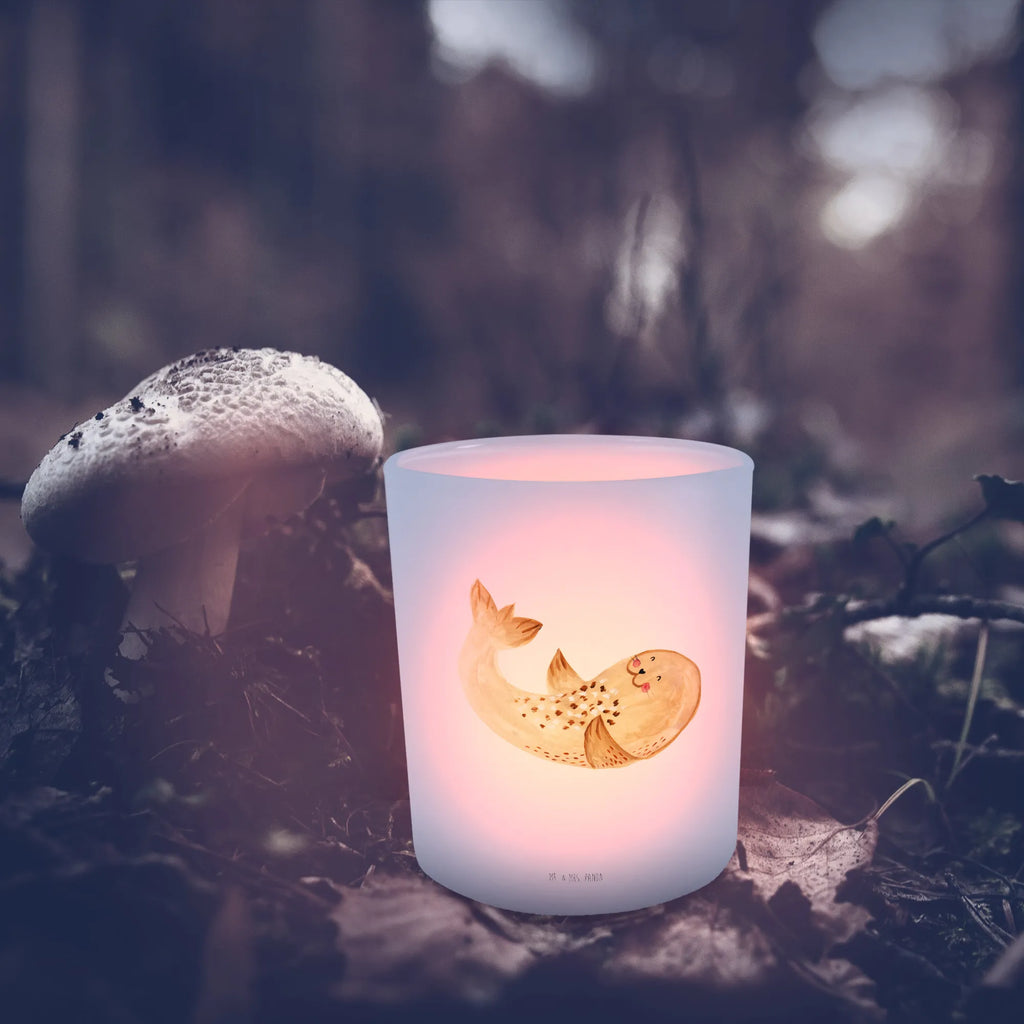 Lantern seal Lay tealight holder, Wind light, glass tealight, small animals, cute, funny, cute animal motives, hand drawn, small world, funny sayings, good mood, happy, gifts, gift ideas, special gifts, animal lover, card, laughter, seal, seals, sea animal, North Sea, joy, Seal, beach, Baltic Sea