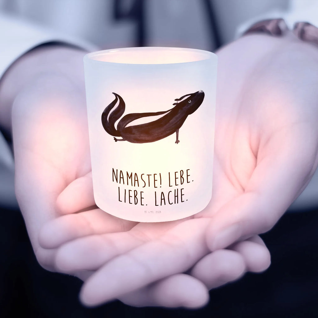 Lantern skunk yoga Wind light, glass tealight, tealight holder, Skunk, Namaste, Wild animal, Predator, Love, Stinky, Stinker, Yoga, Laugh, Live