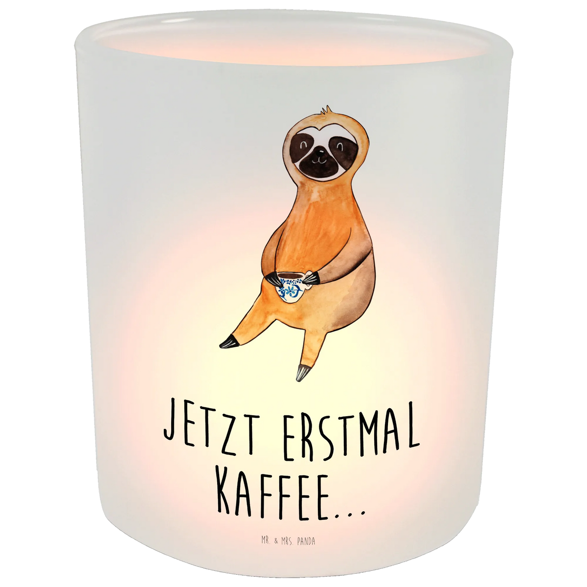 Lantern sloth Coffee glass tealight, tealight holder, Wind light, Sloth, sloth, trend animal, early riser, morning grumbler, first coffee, lazy, coffee cup, coffee, connoisseur, favourite animal