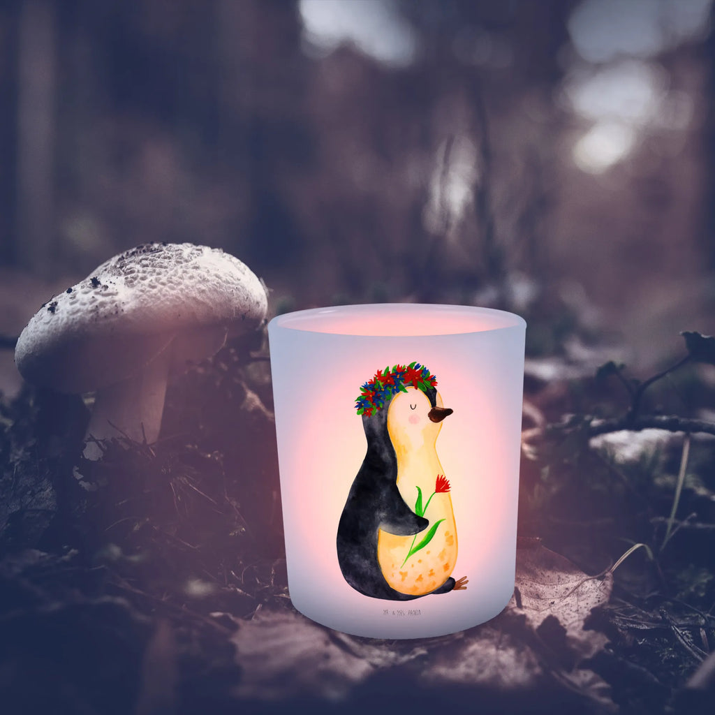 Lantern Penguin Flower glass tealight, tealight holder, Wind light, Penguin, North Pole, Winter, Penguins, life, penguins, goals in life, wishes, love of life, universe, motivation, lovesickness, gift idea, goals, wreath of flowers