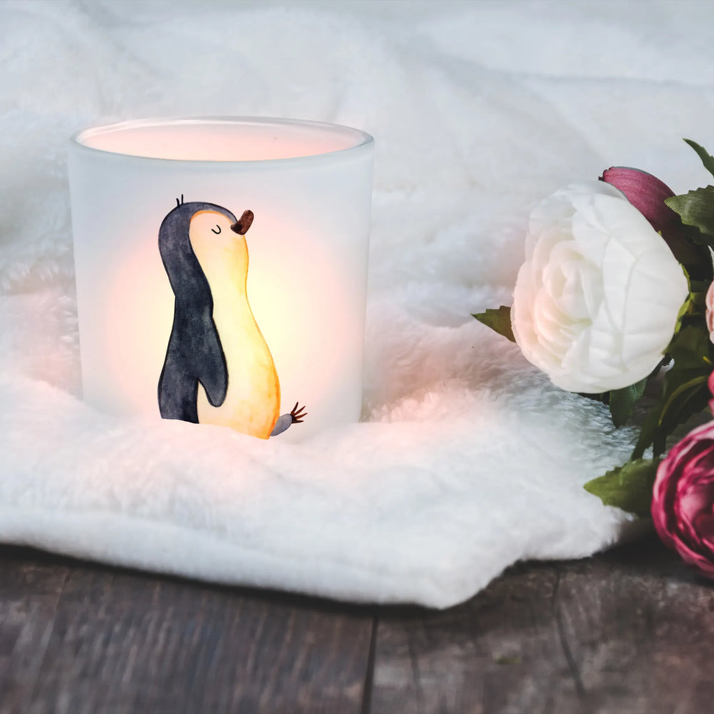 Lantern Penguin march glass tealight, tealight holder, Wind light, Penguin, North Pole, Winter, Penguins, brother, penguins, family, sister, late riser, penguin, early riser
