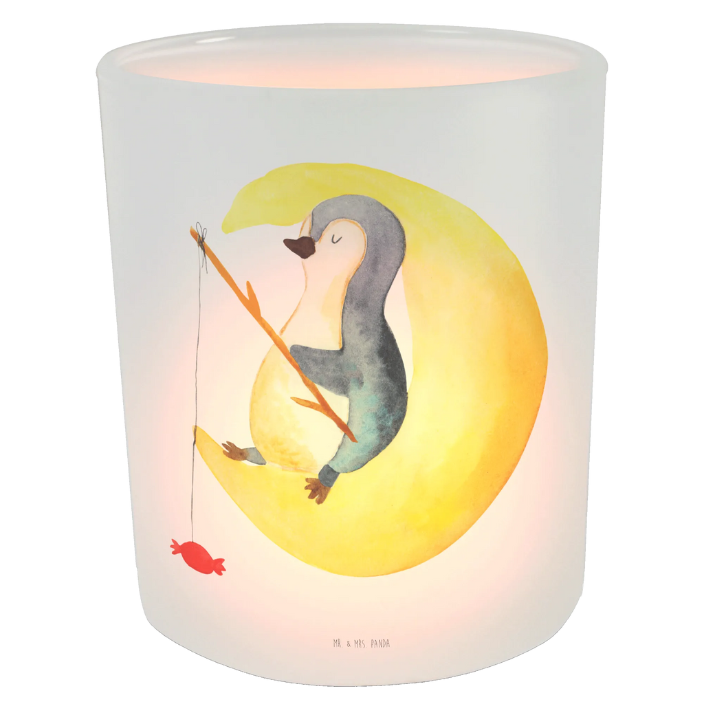 Lantern Penguin moon glass tealight, Wind light, tealight holder, Penguin, North Pole, Winter, Penguins, penguins, night's rest, guest room, falling asleep, bedroom, sleep, saying, insomnia