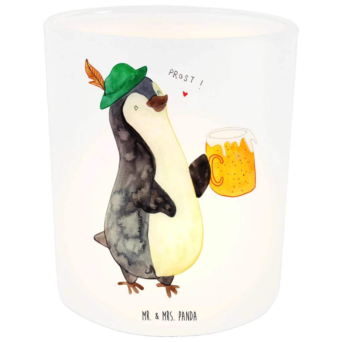 Lantern Penguin Beer Wind light, tealight holder, glass tealight, Penguin, North Pole, Winter, Penguins, penguins, beer, Oktoberfest