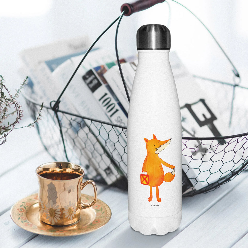 Insulated bottle Fox Lantern stainless steel, Thermos bottle, Thermos, Thermos bottle 500ml, Thermos bottles, fox, foxes, forest wildlife, clever as a fox, animal lover, Caesar Otto Hugo Flaischlen, Lantern parade, Foxes, Lantern, Lovesickness Spell, Fox, Cheer up, Saint Martin, Spell comforting