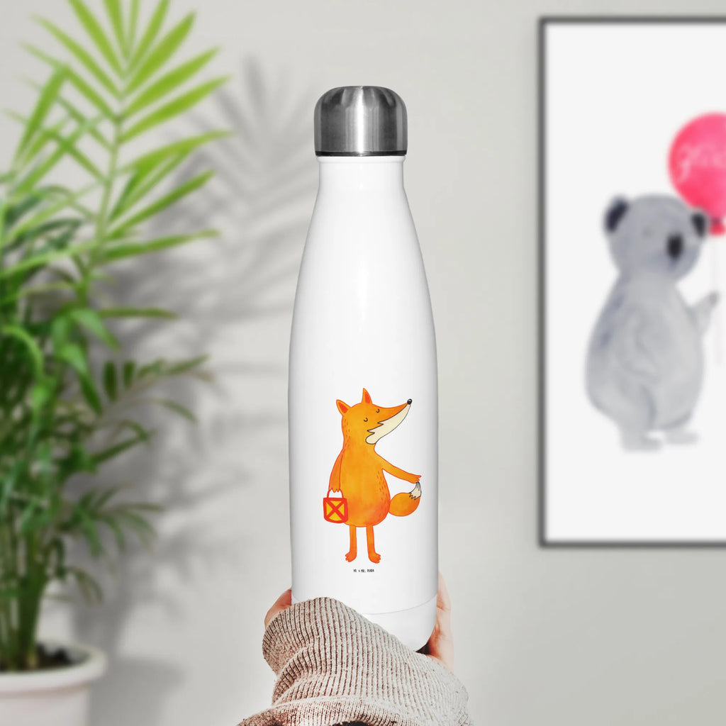 Insulated bottle Fox Lantern stainless steel, Thermos bottle, Thermos, Thermos bottle 500ml, Thermos bottles, fox, foxes, forest wildlife, clever as a fox, animal lover, Caesar Otto Hugo Flaischlen, Lantern parade, Foxes, Lantern, Lovesickness Spell, Fox, Cheer up, Saint Martin, Spell comforting