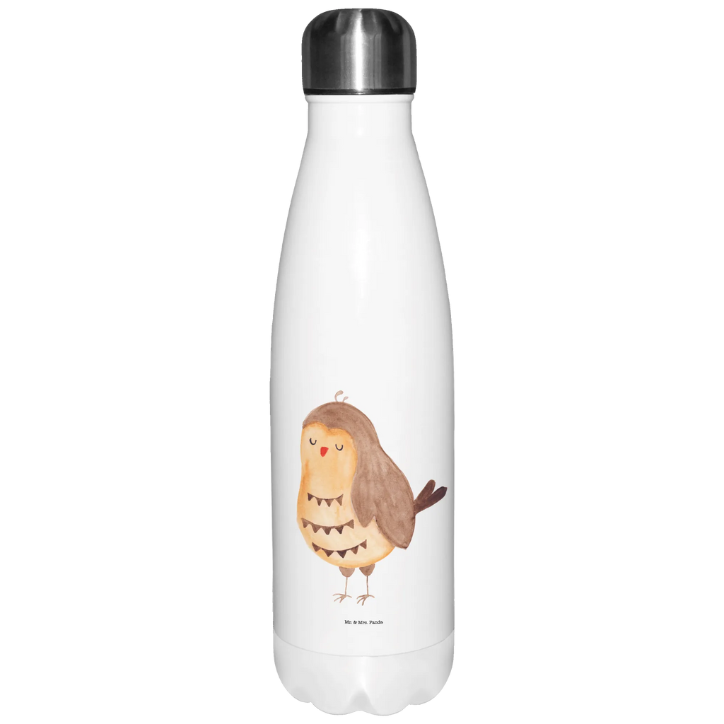 Insulated bottle Owl Satisfied Thermos bottles, Thermos bottle, Thermos, stainless steel, Thermos bottle 500ml, owl, forest animal, bird, nocturnal, gift ideas, birthday present, illustrated, funny, romantic gift, owl decor, Owl deco, Saying beautiful, Owl, Pun funny, Owl saying, Wedding anniversary gift, Love saying, Romantic